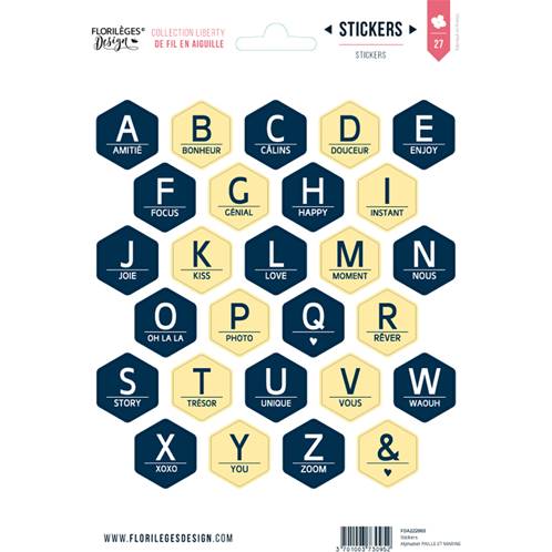 Stickers alphabet - Paille et marine