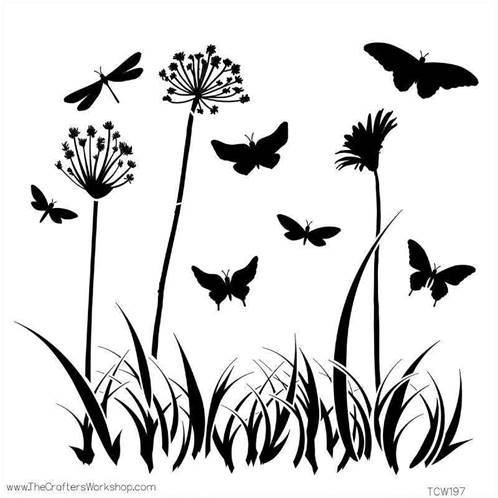 Pochoir 30x30 - Butterfly Meadow
