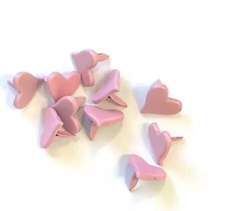 10 brads - c�ur rose