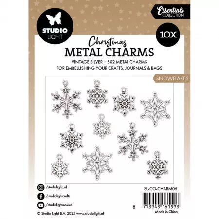 10 breloques - Snowfakes Flocons - Studio Light