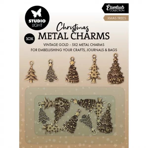 10 breloques - Xmas trees Sapins - Studio Light