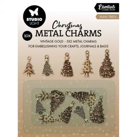 10 breloques - Xmas trees Sapins - Studio Light