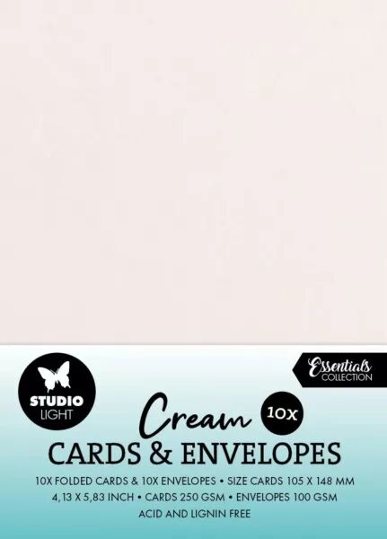 10 cartes et enveloppes - cream 