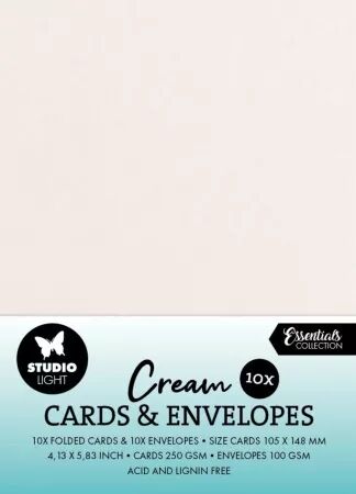 10 cartes et enveloppes - cream 