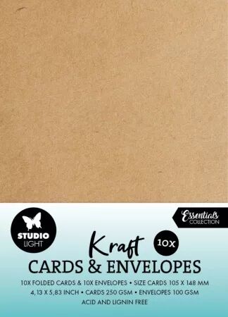 10 cartes et enveloppes - Kraft