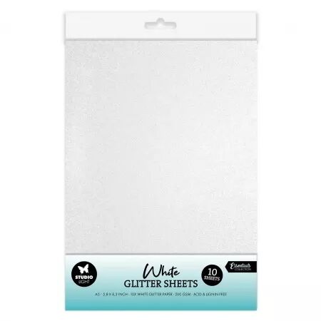 10 papiers paillette blanc - A5 - Studio Light