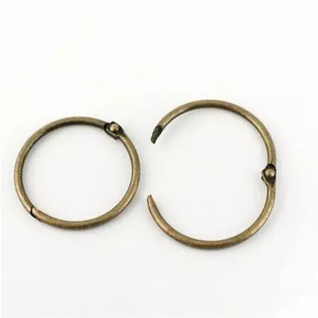 2 Anneaux de reliure bris�s - bronze - 38 mm int�rieur