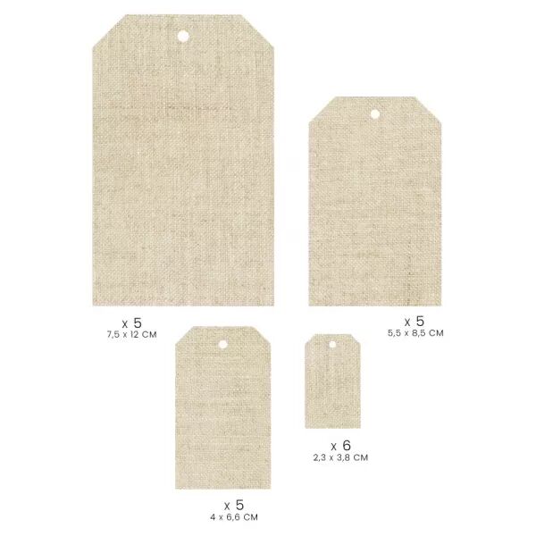 21 �tiquettes imprim�es Lin beige MURMURES - Floril�ges design