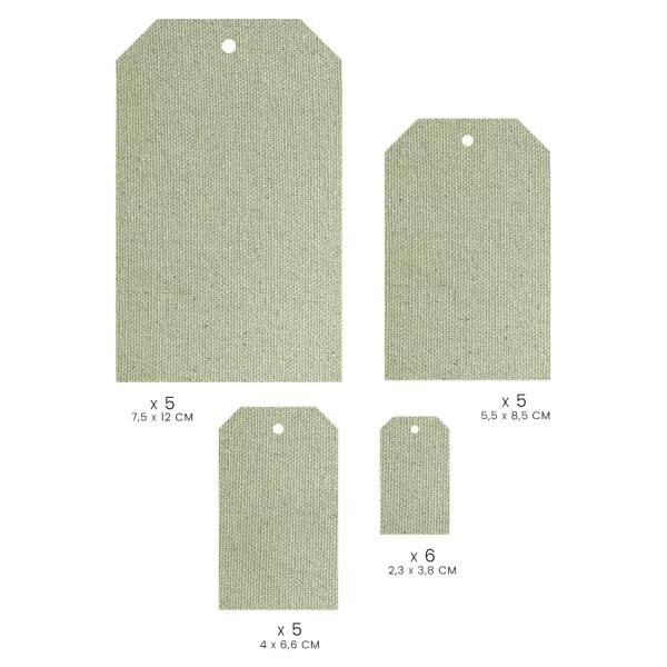 21 �tiquettes imprim�es Lin vert MURMURES - Floril�ges design
