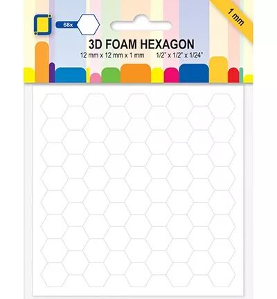3D foam hexagon -12mm x 1mm