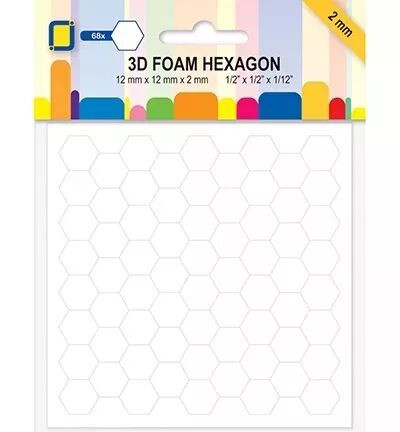 3D foam hexagon -12mm x 2mm