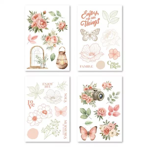 4 Planches Stickers MURMURES - Floril�ges design