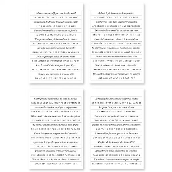 4 Planches Stickers Phrases voyageuses - Horizons - Floril�ges Design