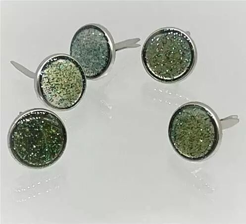 5 brads paillettes - Vert