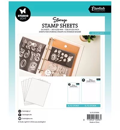 5 feuilles plastifiées A5+ pour Storage Case - Studio Light