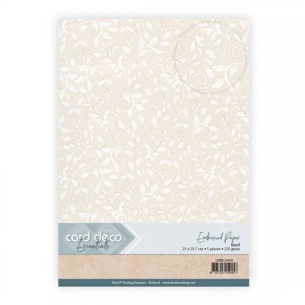 5 papiers emboss�s -  Dentelle de feuilles