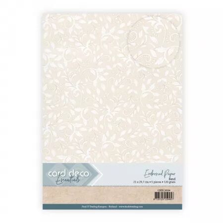 5 papiers embossés -  Dentelle de feuilles