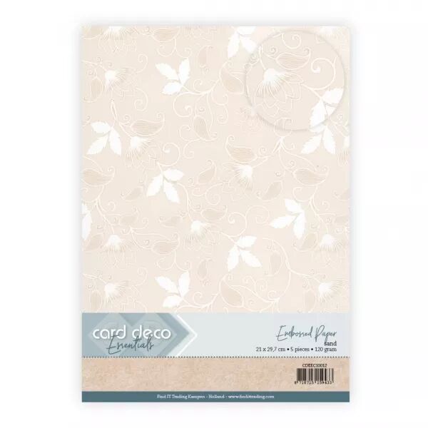 5 papiers emboss�s -  El�gance florissante