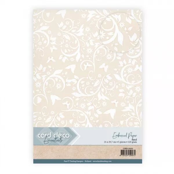 5 papiers emboss�s -  Jardin de papillons