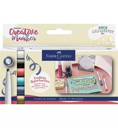 6 marqueurs pointe biseaut�e - Faber Castell
