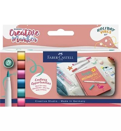 6 marqueurs pointes brush - Couleurs vibrantes