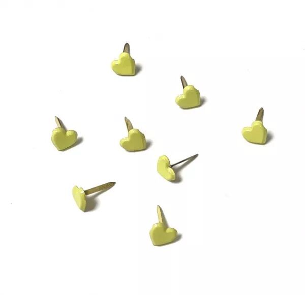 8 brads - Coeurs jaunes