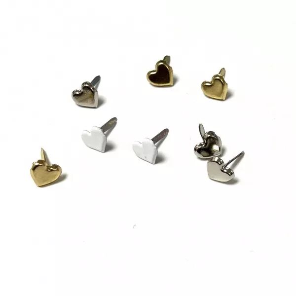 8 brads - Coeurs Or Argent Blanc