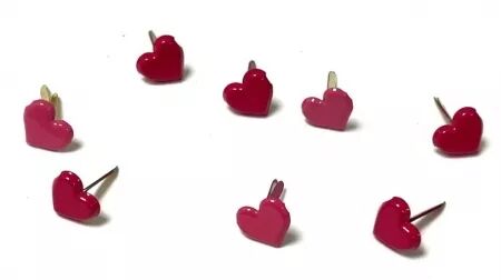 8 brads - Coeurs roses vif