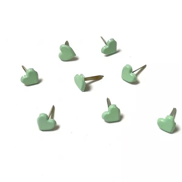 8 brads - Coeurs verts