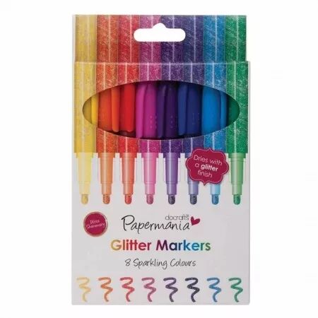 8 Glitter Markers - marqueurs pailletés