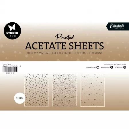 Acétate A4 - Essentials - Flocons blancs - x6 feuilles - Studio Light