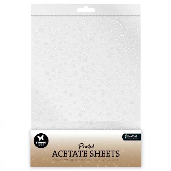 Ac�tate A4 - Essentials - Flocons blancs - x6 feuilles - Studio Light