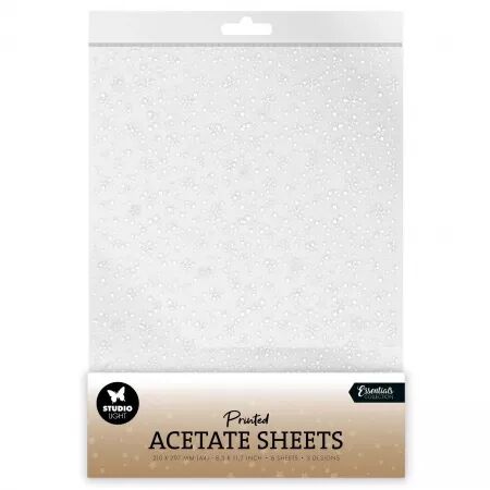 Acétate A4 - Essentials - Flocons blancs - x6 feuilles - Studio Light