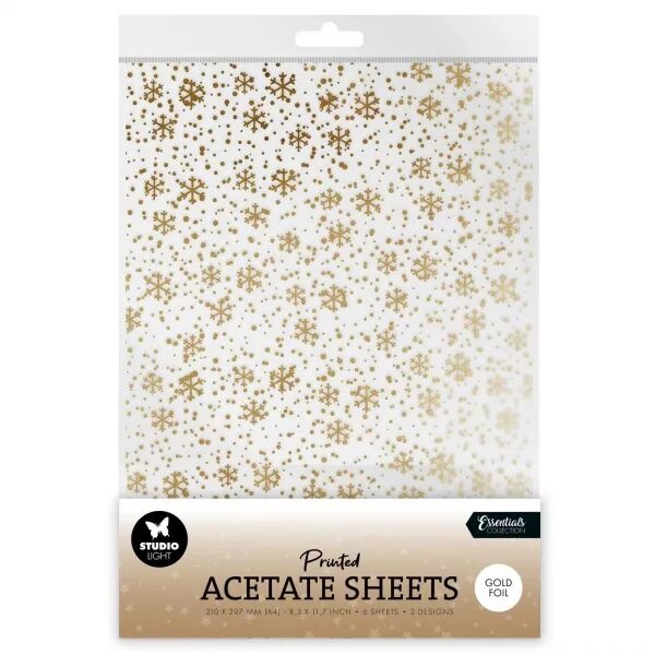 Ac�tate A4 - Essentials - Flocons dor�s - x6 feuilles - Studio Light