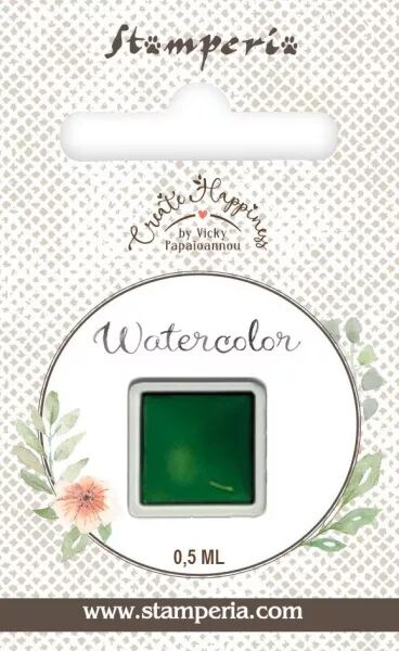 Aquarelle mini godet - Feuille verte