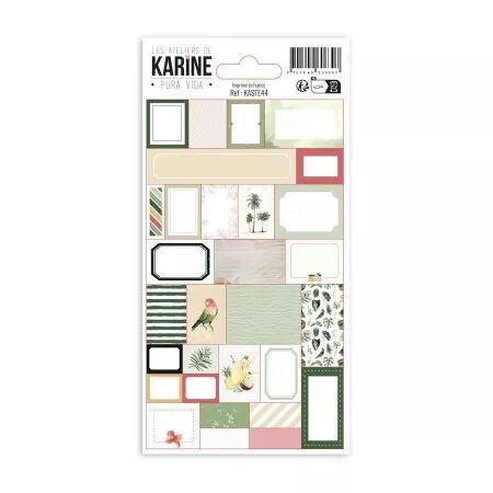 Autocollants 30 &eacute;tiquettes - Pura Vida - Ateliers de Karine
