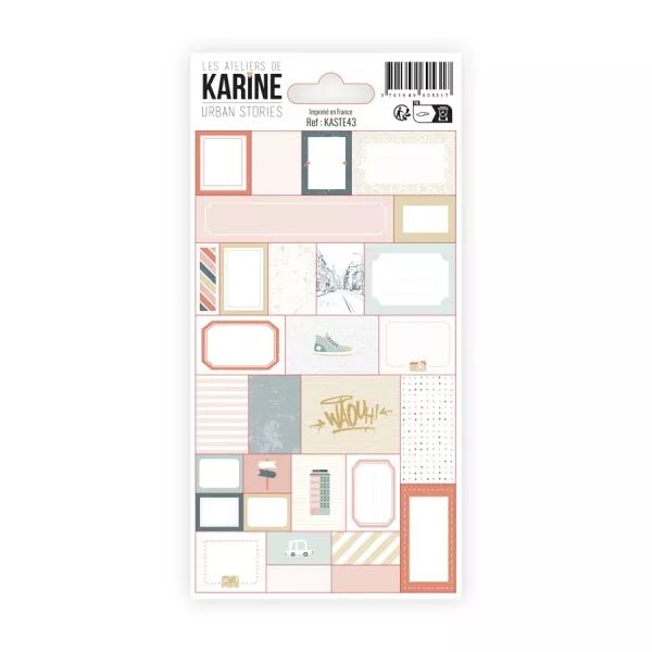 Autocollants 30 �tiquettes - Urban Stories - Ateliers de Karine