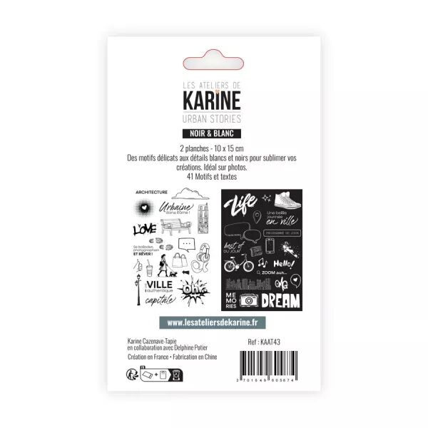 Autocollants transparents Noir & Blanc - Urban Stories - Ateliers de Karine