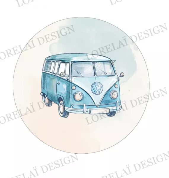 Badge - Carnet d\'�vasion - Combi van - Lorela� Design