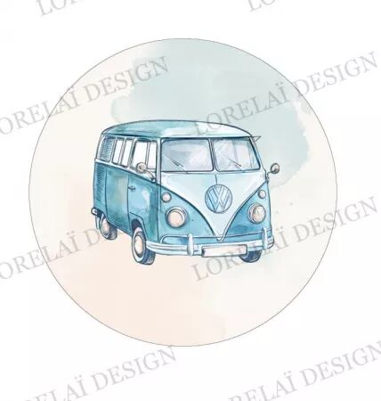 Badge - Carnet d\'évasion - Combi van - Lorelaï Design