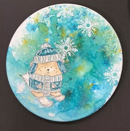 Badge à customiser - 10,5 cm - Papier aquarelle