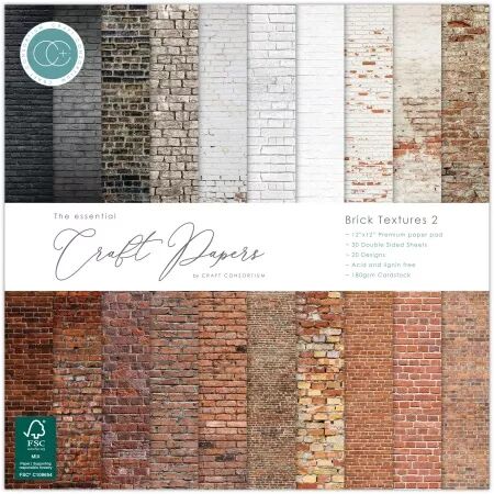 Bloc de papiers - 12 x 12 - Brick Textures 2 - Craft Consortium