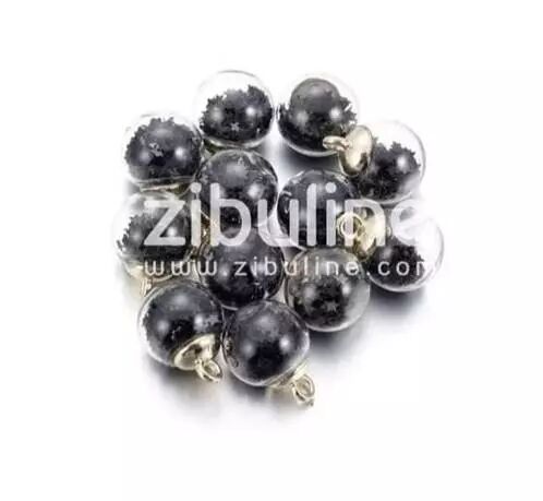 Boule en verre - Capuchon dor�, �toiles noires