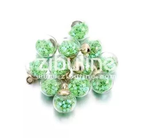 Boule en verre - Capuchon dor�, �toiles vert