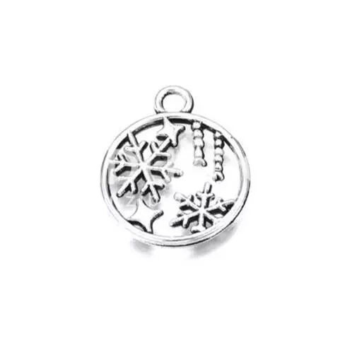 Breloque - M�daillon flocons