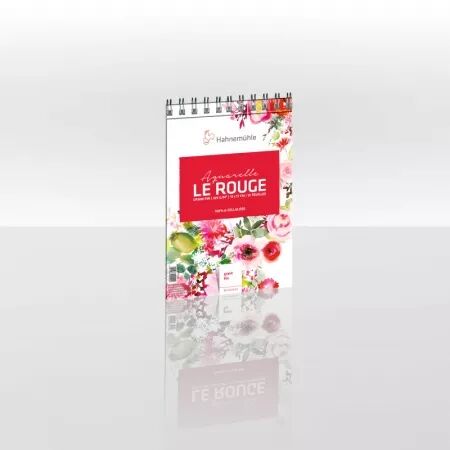 Carnet papier aquarelle Le Rouge - 12 feuilles 24 x 32 cm - 100% coton 