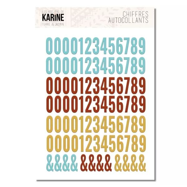 Chiffres autocollant - Terre & Jasmin - Les Ateliers de Karine