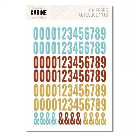 Chiffres autocollant - Terre & Jasmin - Les Ateliers de Karine