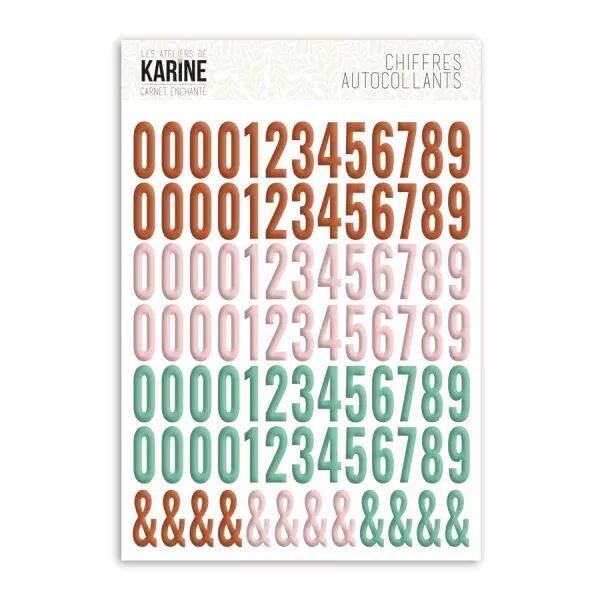 Chiffres autocollants - Carnet Enchant� - Les Ateliers de Karine