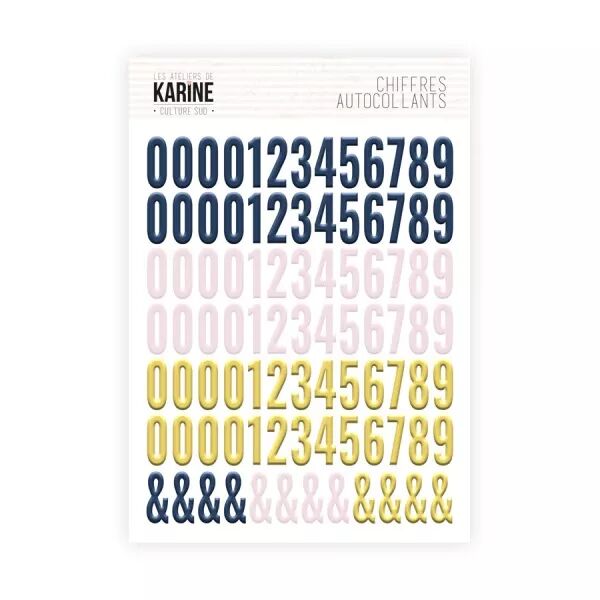 Chiffres autocollants - Culture sud - bleu rose jaune